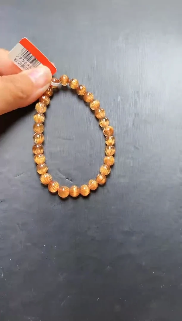 水晶手串未镶嵌铜发晶手串6m+   JP50968