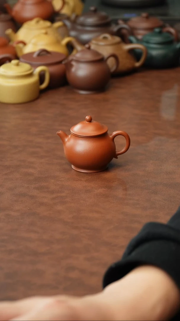 茶壶紫砂微瑕 生砂朱泥 潘壶 80CC