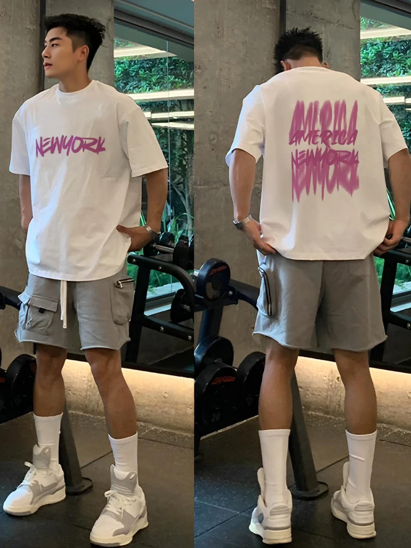 【重磅纯棉】美式短袖T恤cleanfit简约运动休闲百搭宽松夏季必备ins