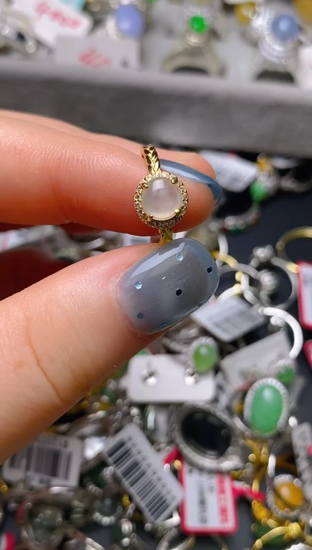 银S925镶嵌戒指翡翠百内无证书