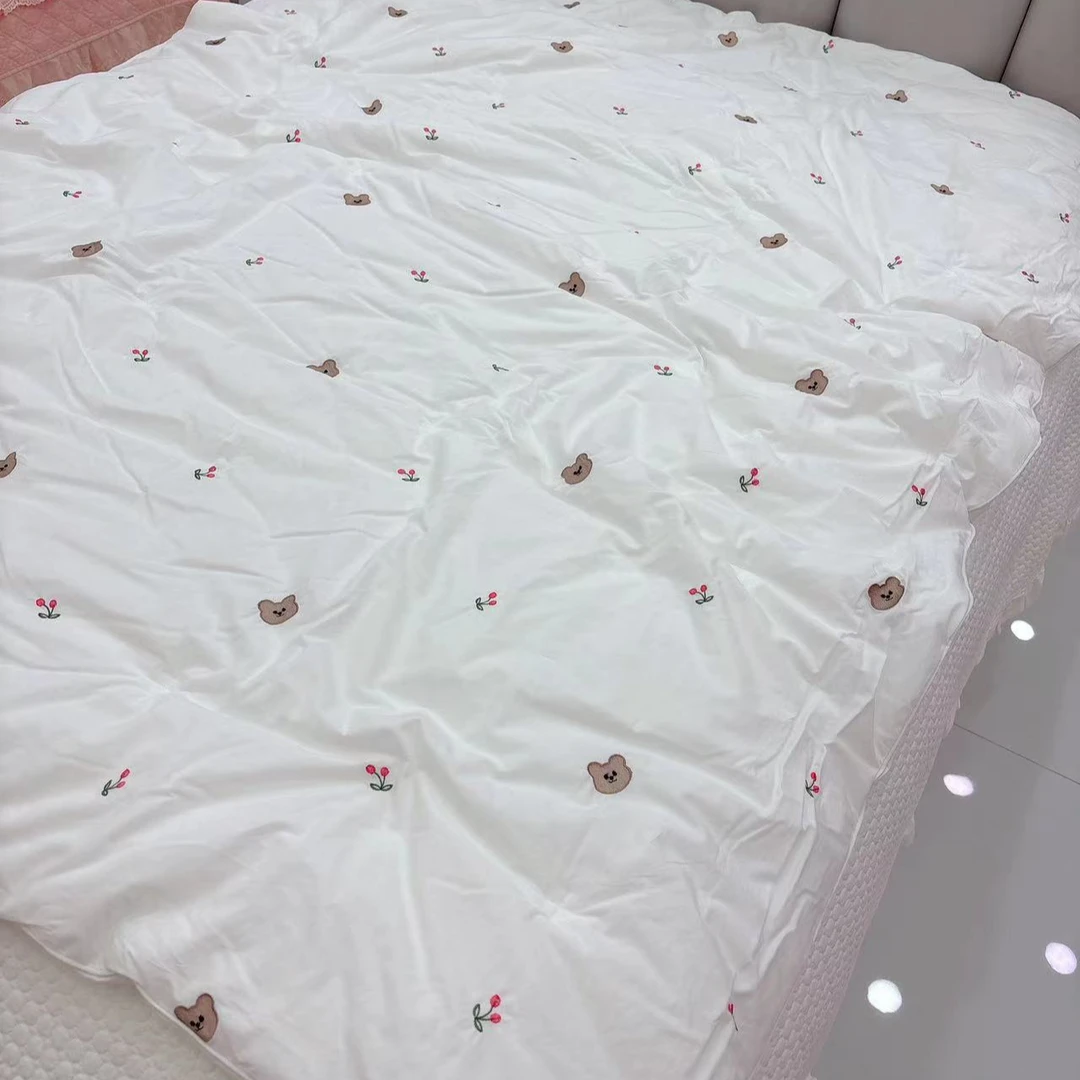 婷阳禄❀花朵小熊高密度全棉春秋被