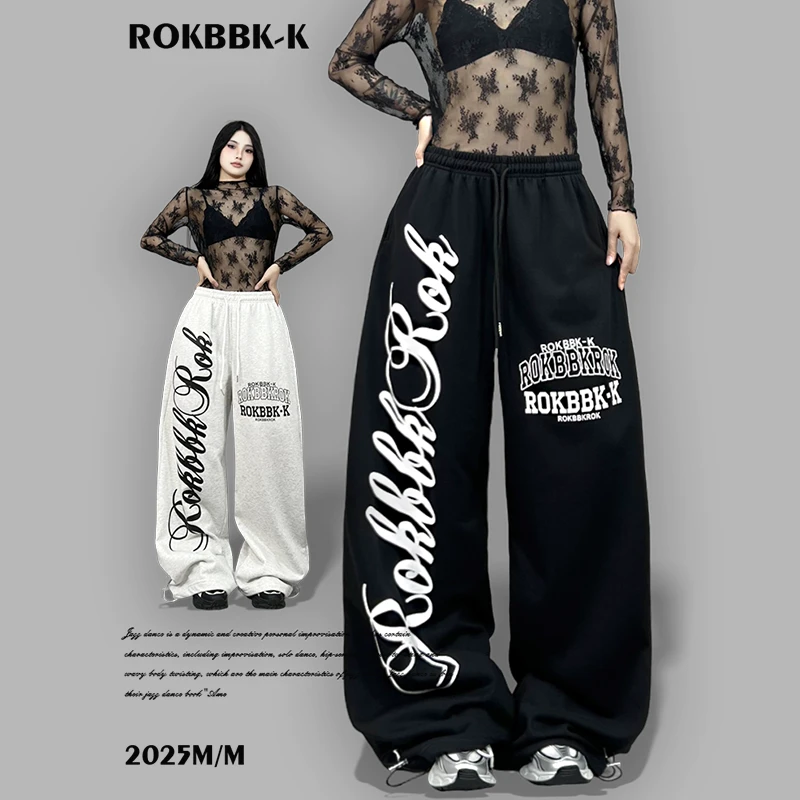 ROKBBK-K布韩街舞潮牌2025休闲显瘦设计感嘻哈长裤百搭复古爵士舞
