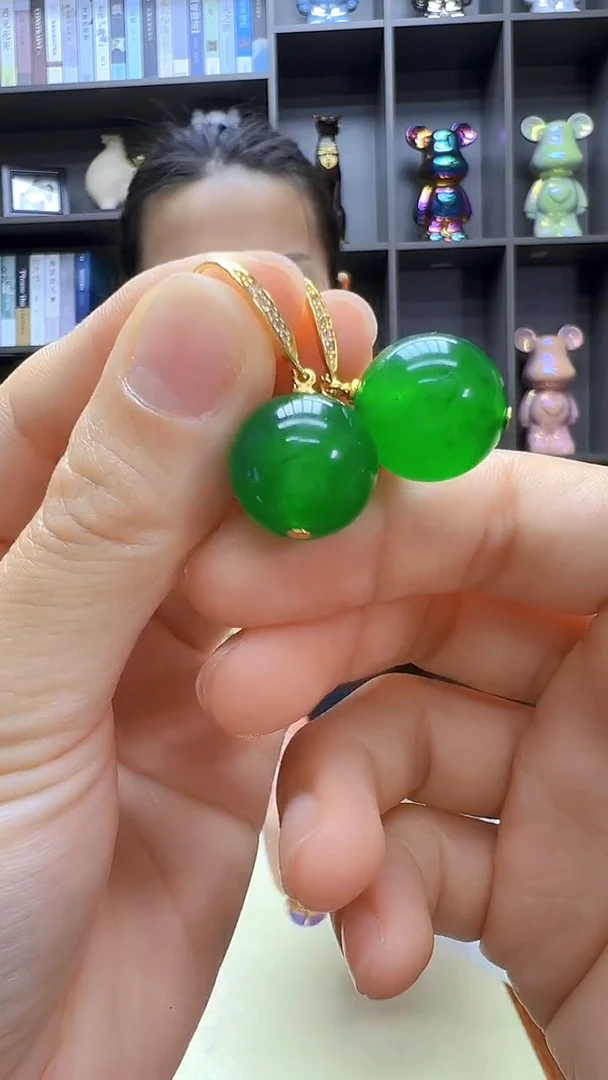 翡翠14K金镶嵌颈饰沉白diy劲饰