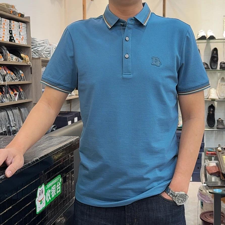 【大公道实体】夏季新款男士时尚休闲百搭斜纹珠地修身型POLO衫963