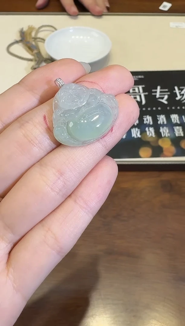 颈饰18K金镶嵌翡翠前****აX1217-512-469