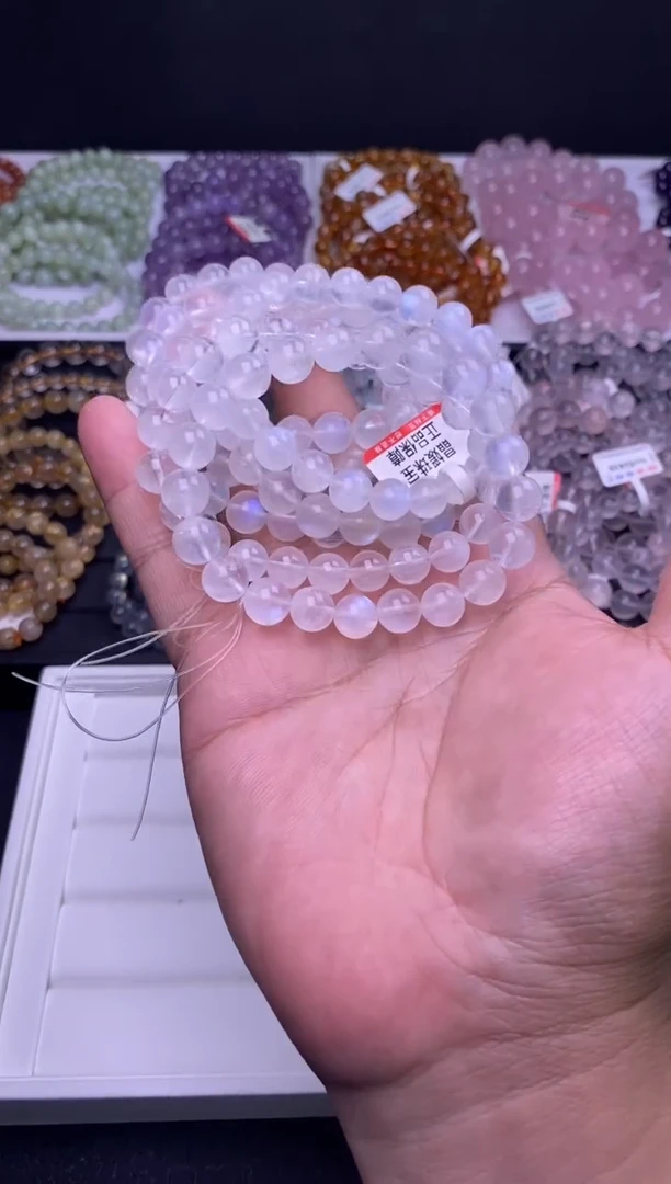 手串未镶嵌月光石9mm强光蓝月光