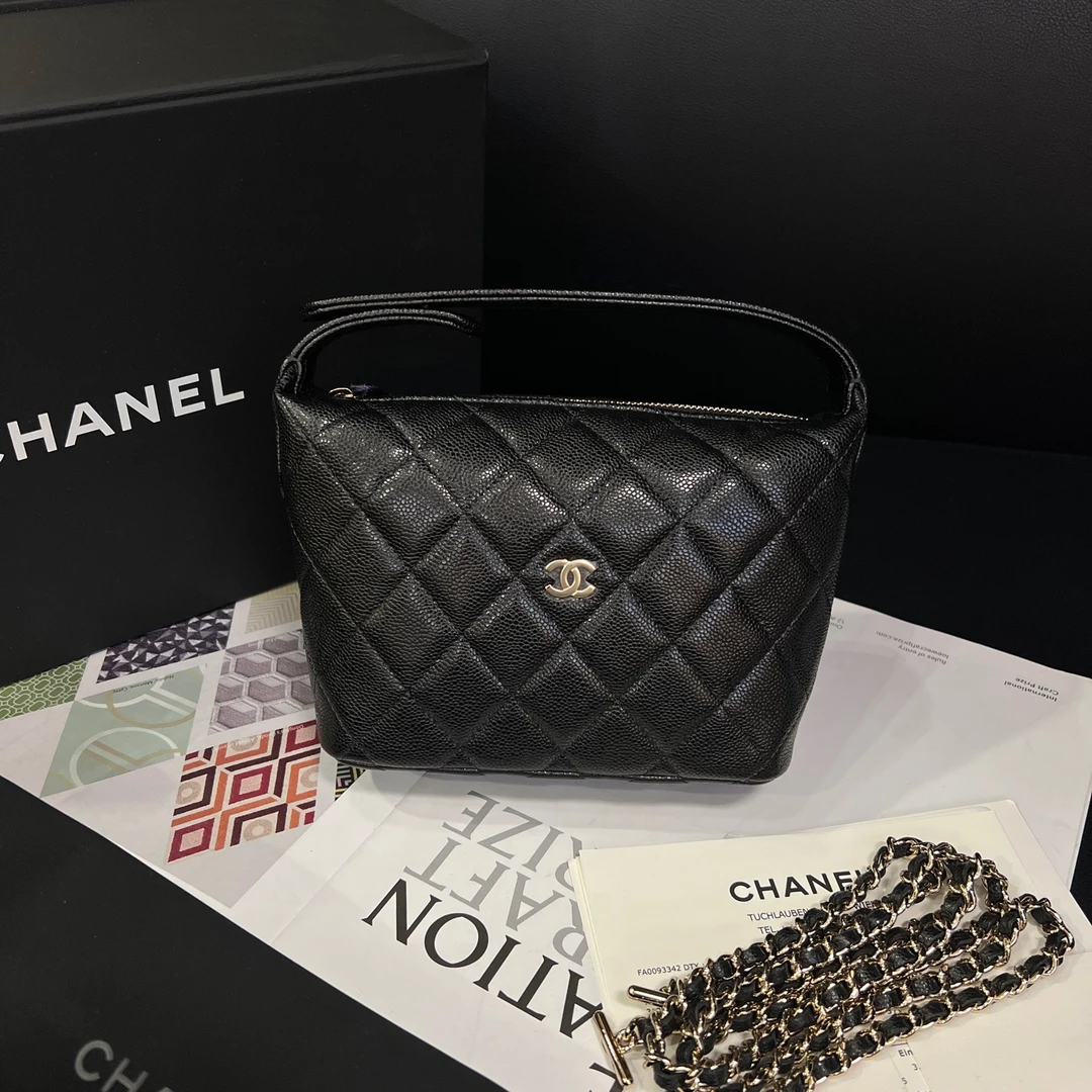 99新 Chanel/香奈儿 专柜27900黑金25A饭盒斜挎包B5957