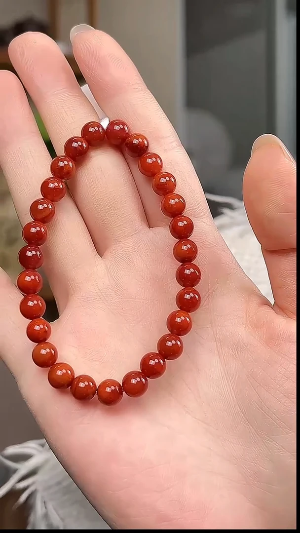 未镶嵌手串南红玛瑙玫瑰双色手串