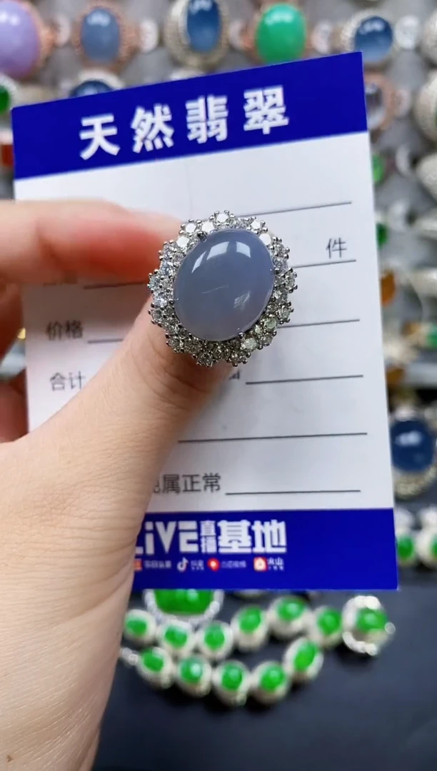 翡翠戒指银S925镶嵌62