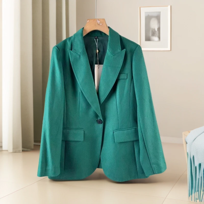 【W48卡其色绿色西服】时尚百搭新款休闲时尚百搭洋气2025西服