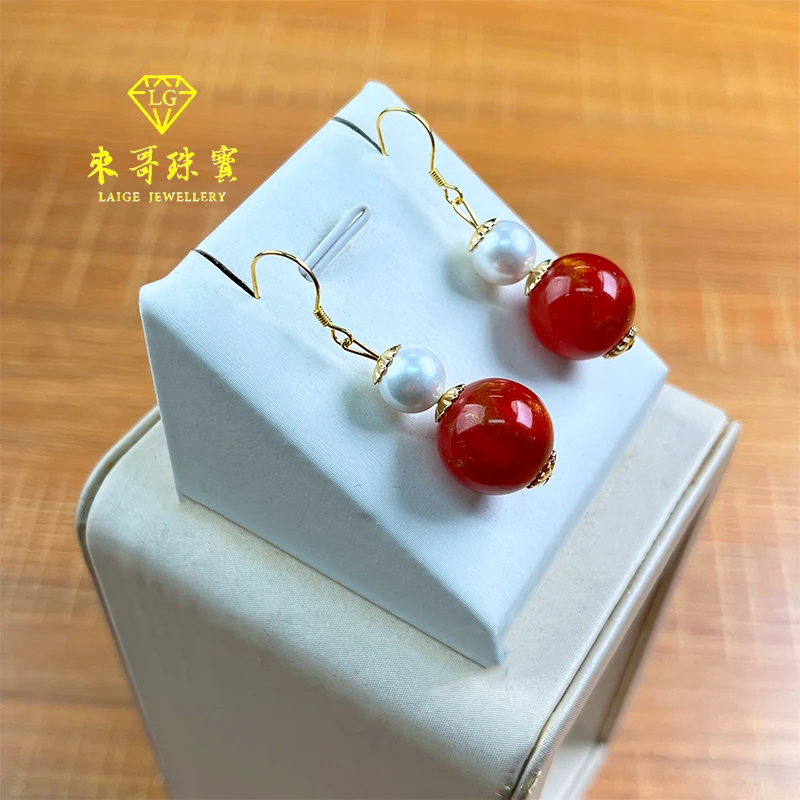 年终好礼季 【来哥严选】赤红红景天鎏金DIY设计款耳环精致时尚