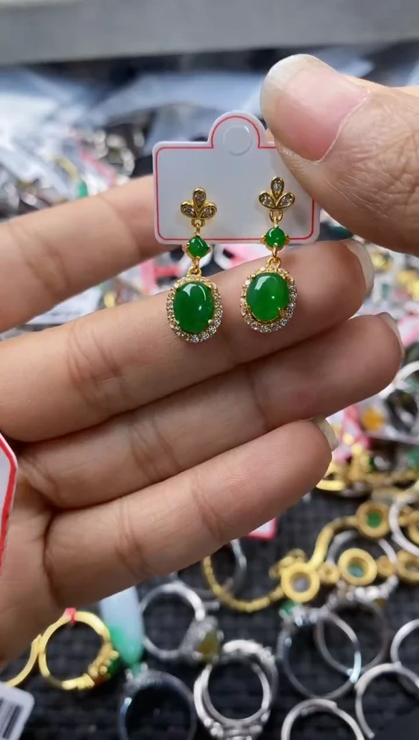 银S925镶嵌戒指翡翠7777              1