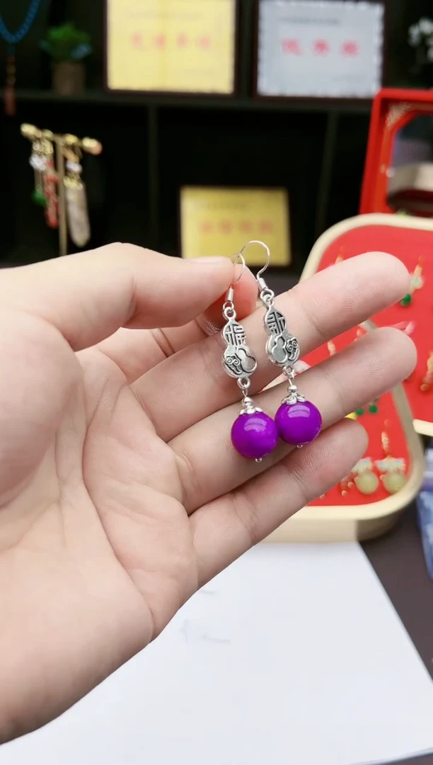 【闪购商品】玛瑙/玉髓耳钉银S925镶嵌232000