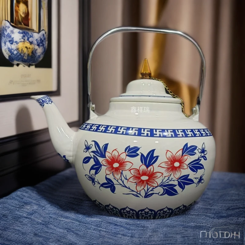 藏式珐琅搪瓷酥油茶水壶奶茶壶开烧水壶热水壶酥油奶茶壶开水壶