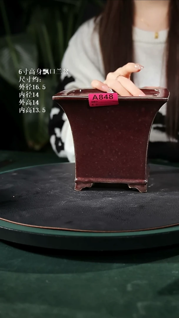 【石湾花盆】6寸高身飘口兰盆848