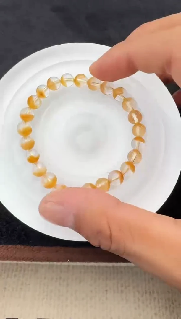 未镶嵌手串水晶黄兔毛聚宝盆
