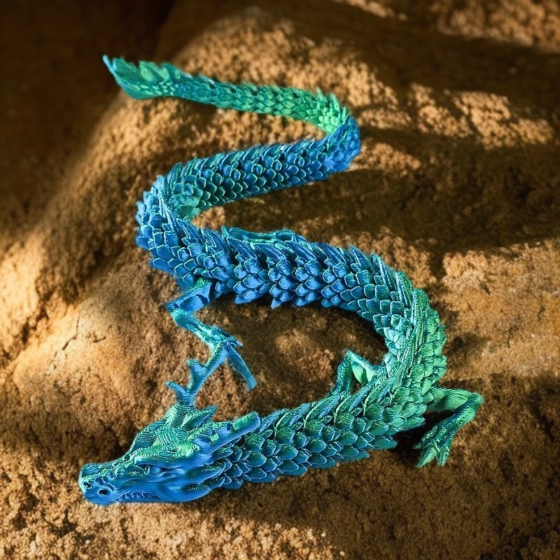 45cm长3D打印中国龙，关节可活动