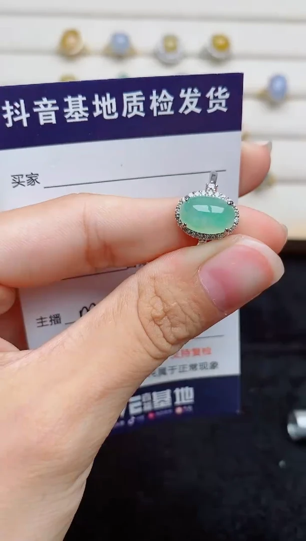 银S925镶嵌戒指翡翠1++++++++++++