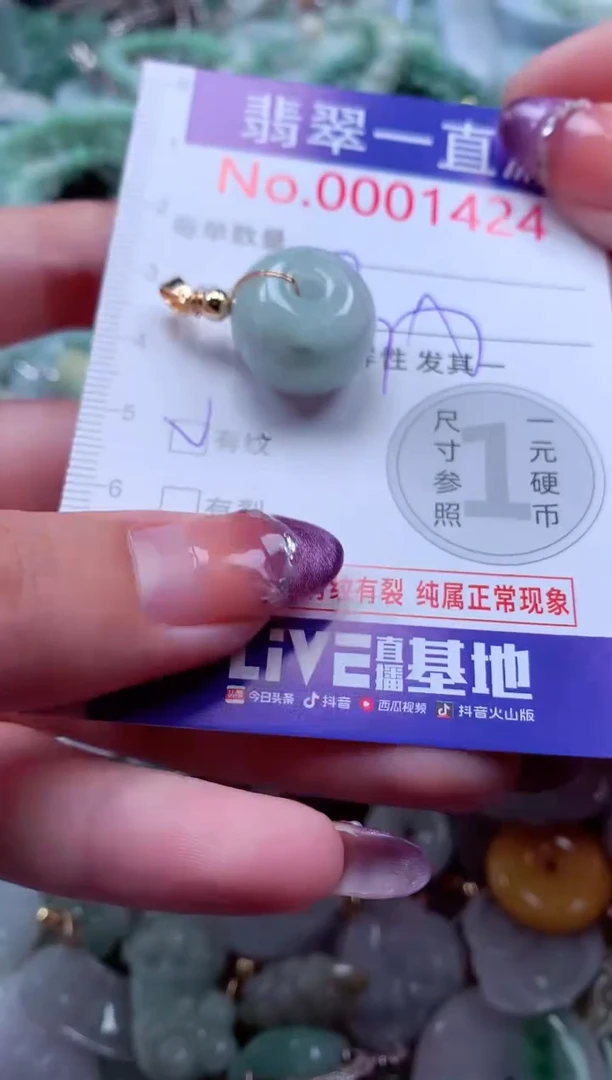 翡翠未镶嵌吊坠(不含链)1424