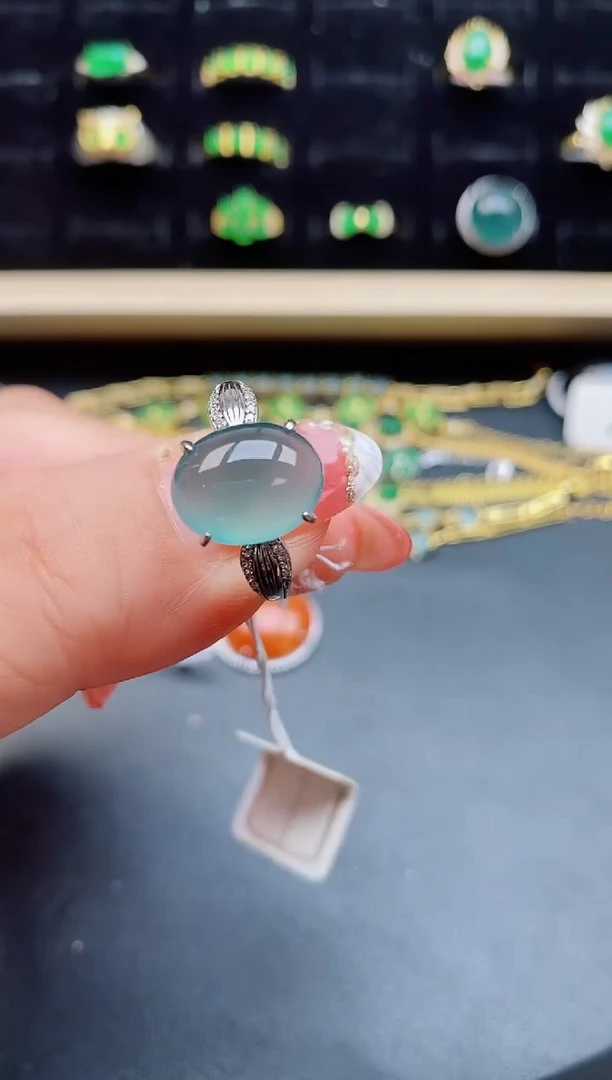 【闪购商品】翡翠戒指银S925镶嵌12121