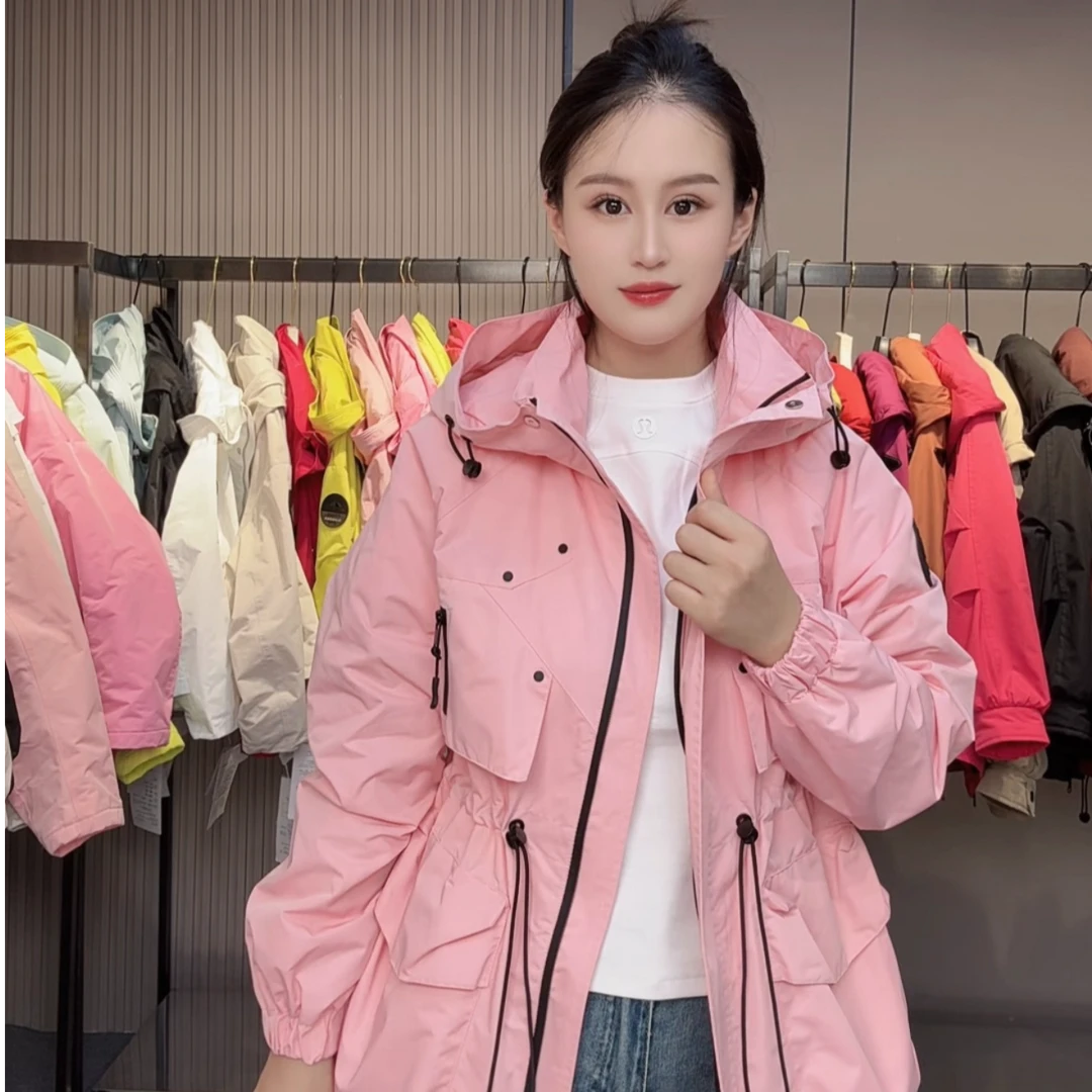 【梓涵8812】休闲风衣纯色中长款外套潮流春季百搭春秋