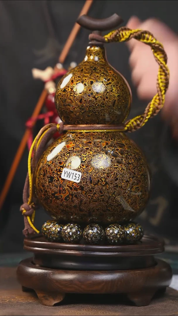 【闪购商品】YW153漆艺酒葫芦不包手串及旋转底座