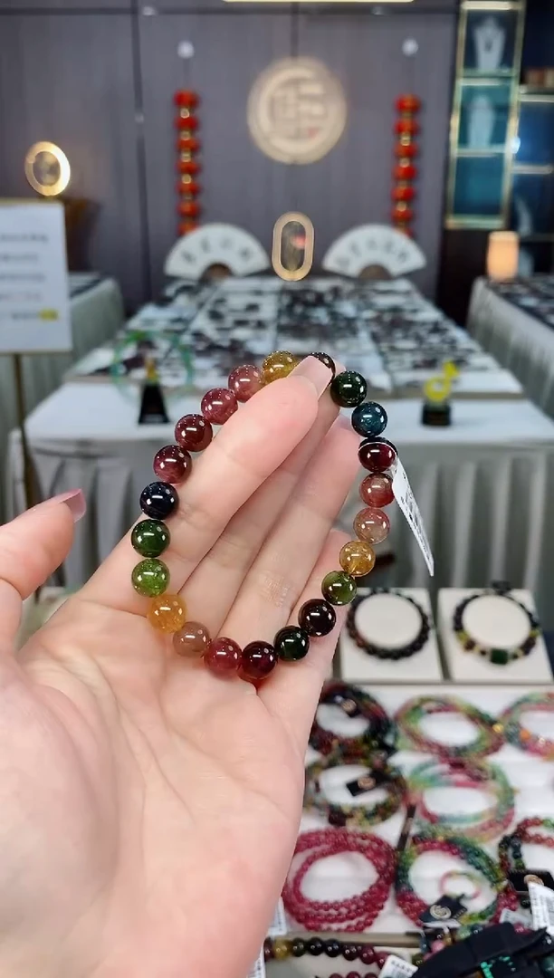未镶嵌老矿碧玺单圈手串8mm+碧玺hon多样性发货一条
