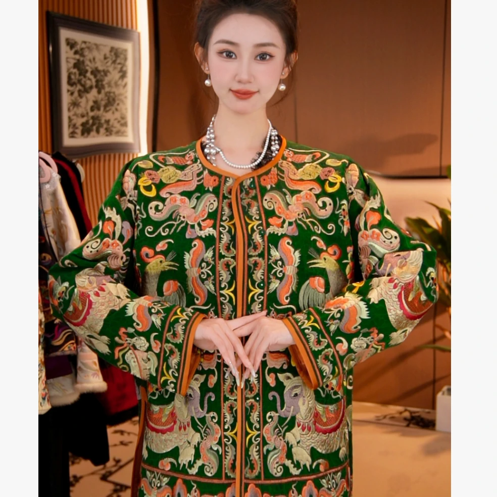 百鸟齐鸣/新中式国风刺绣外套大女王仓2025c5258源源-大女王仓