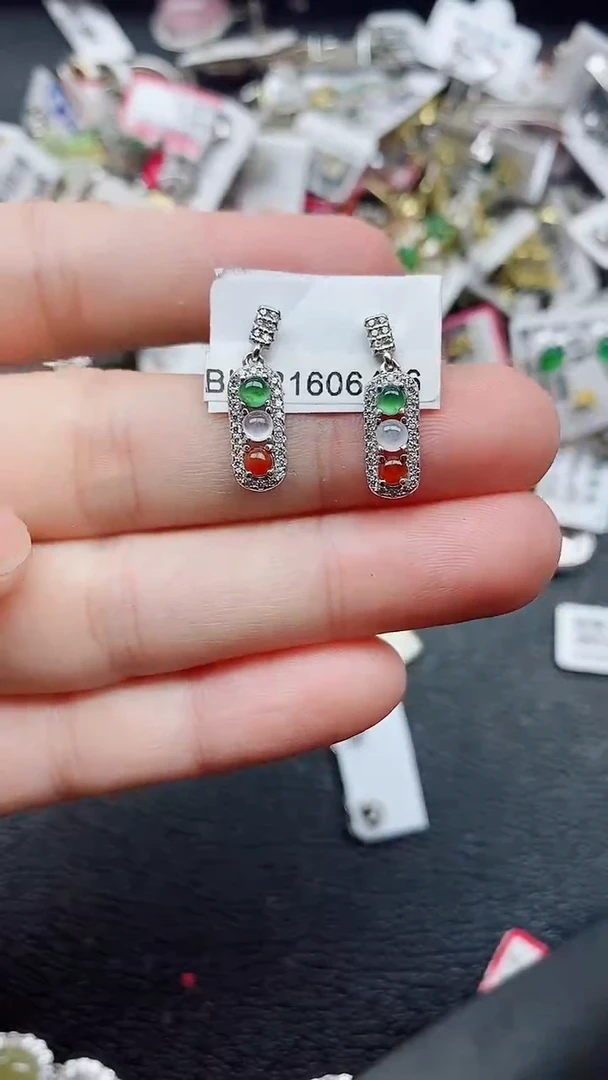 银S925镶嵌戒指翡翠1