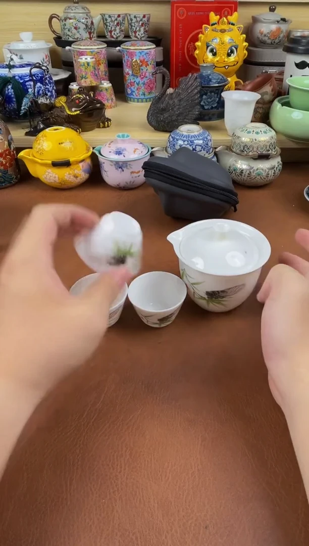 陶瓷茶具摆件旅行套组