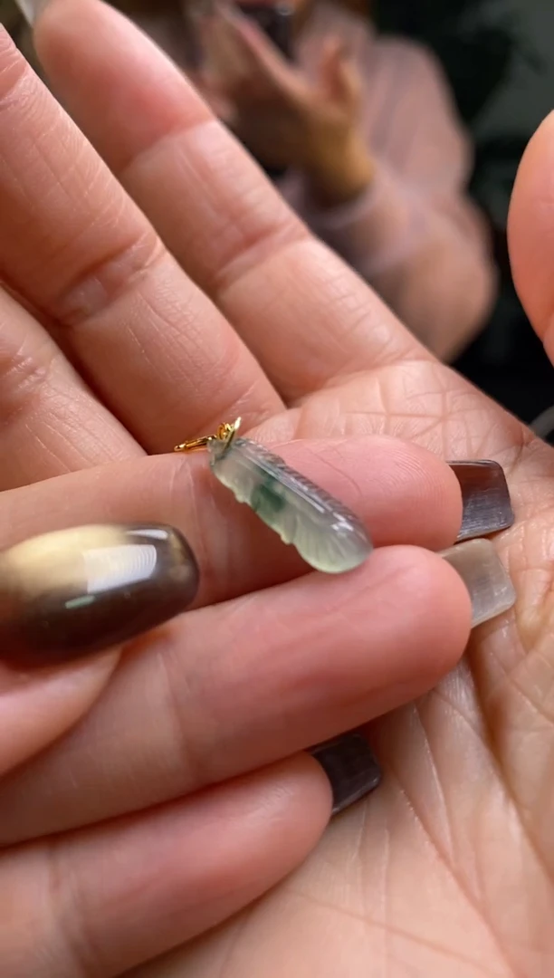 颈饰银S925镶嵌翡翠净货22652