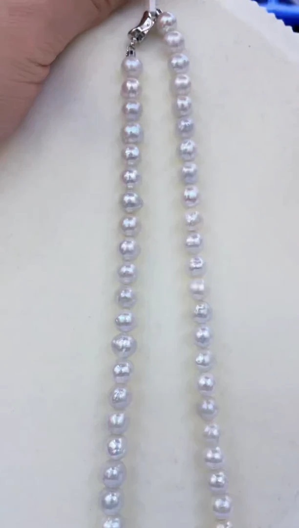 颈饰银S925镶嵌淡水珍珠