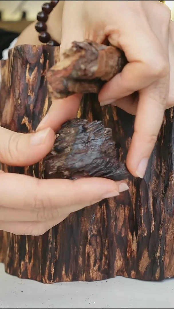 降真香海南降红降花梨公原料随形手把件12g