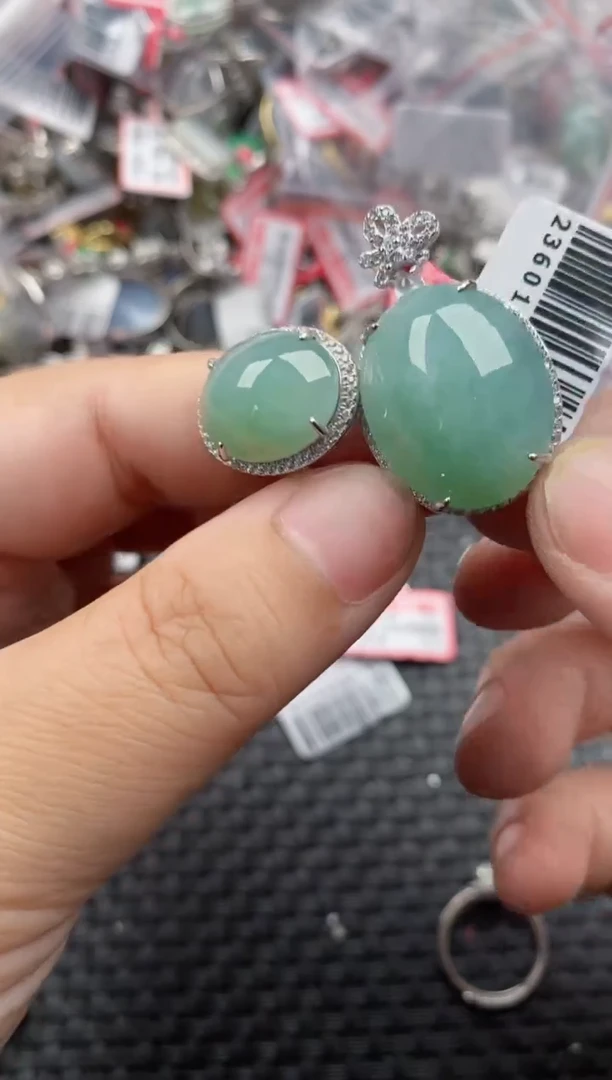 银S925镶嵌戒指翡翠333333   8