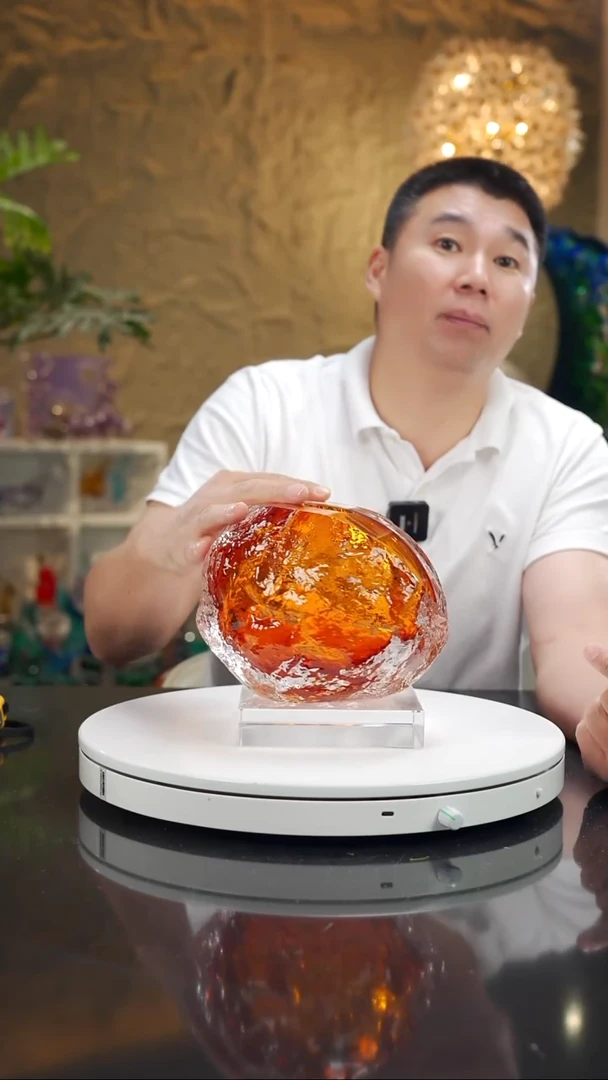 手工艺品琉璃福利琥珀火山石花瓶小号