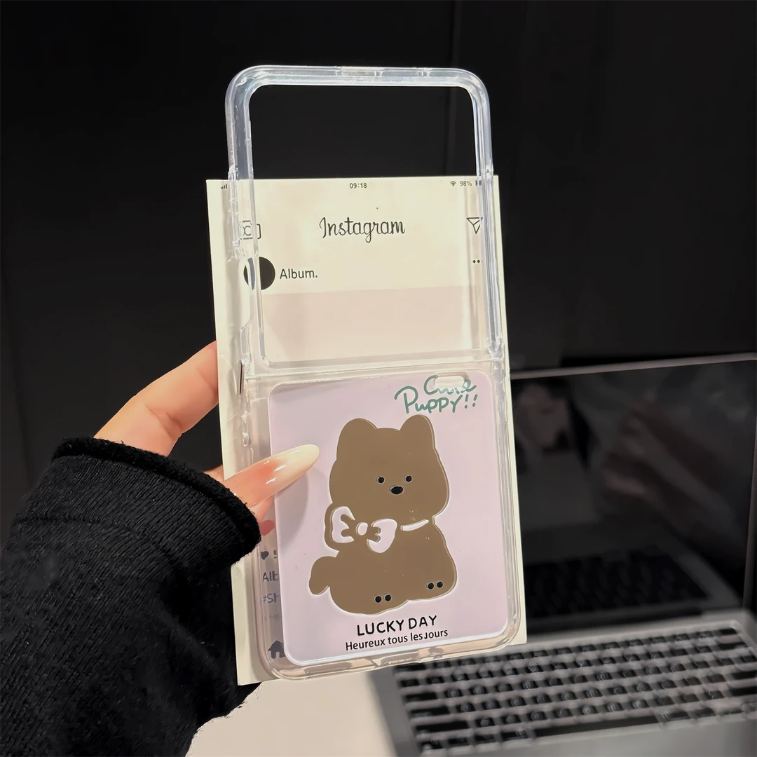 （华为荣耀 MAGIC系列）折叠镜面适用荣耀magicvflip手机壳镂空小狗