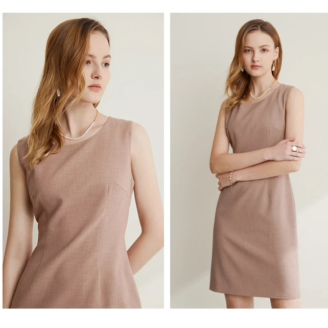 210056 连衣裙 职场精英通勤穿搭时尚无袖连衣裙