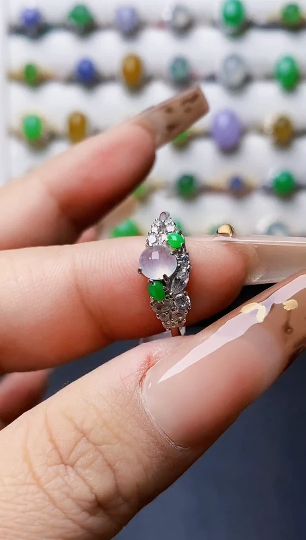 银S925镶嵌戒指翡翠1030