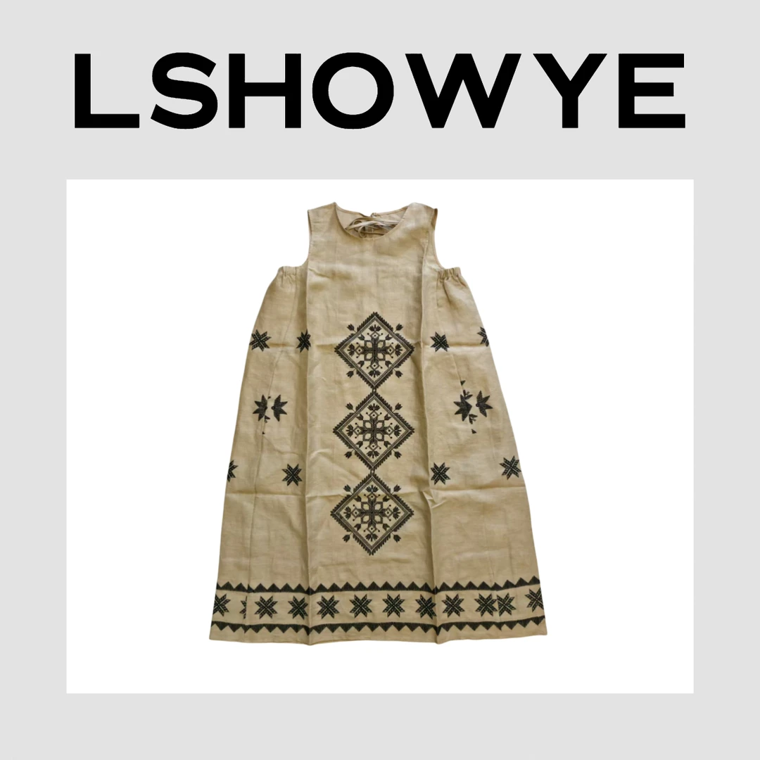 LSHOWYE｜亚麻刺绣背心裙 76656