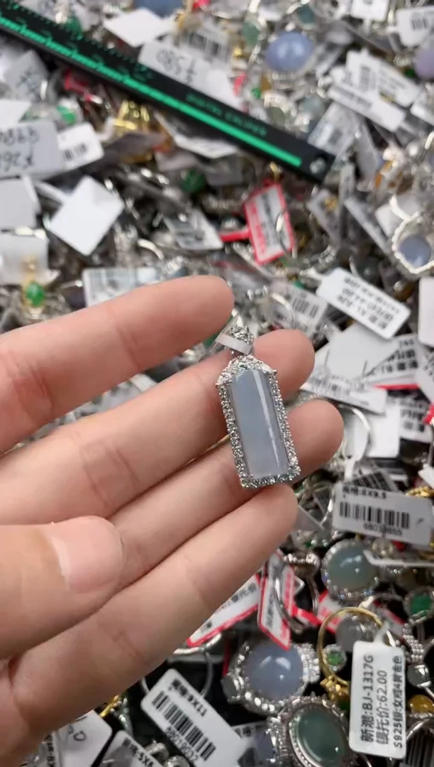 银S925镶嵌戒指翡翠222             10