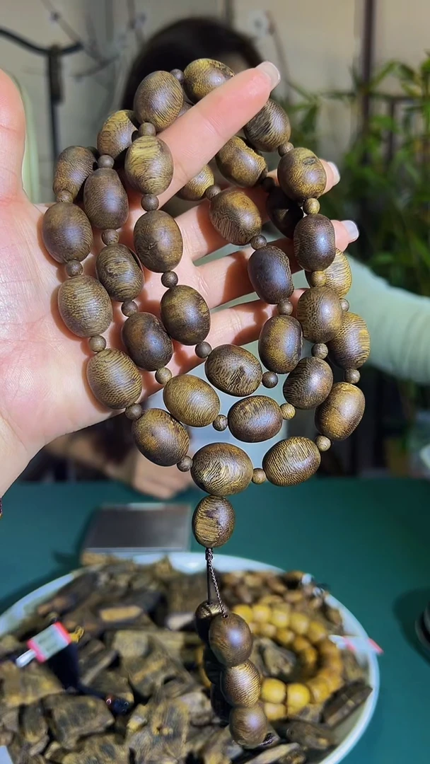 【闪购商品】沉香手串38年沉浮天然老料留疤多圈母树透顶绿61