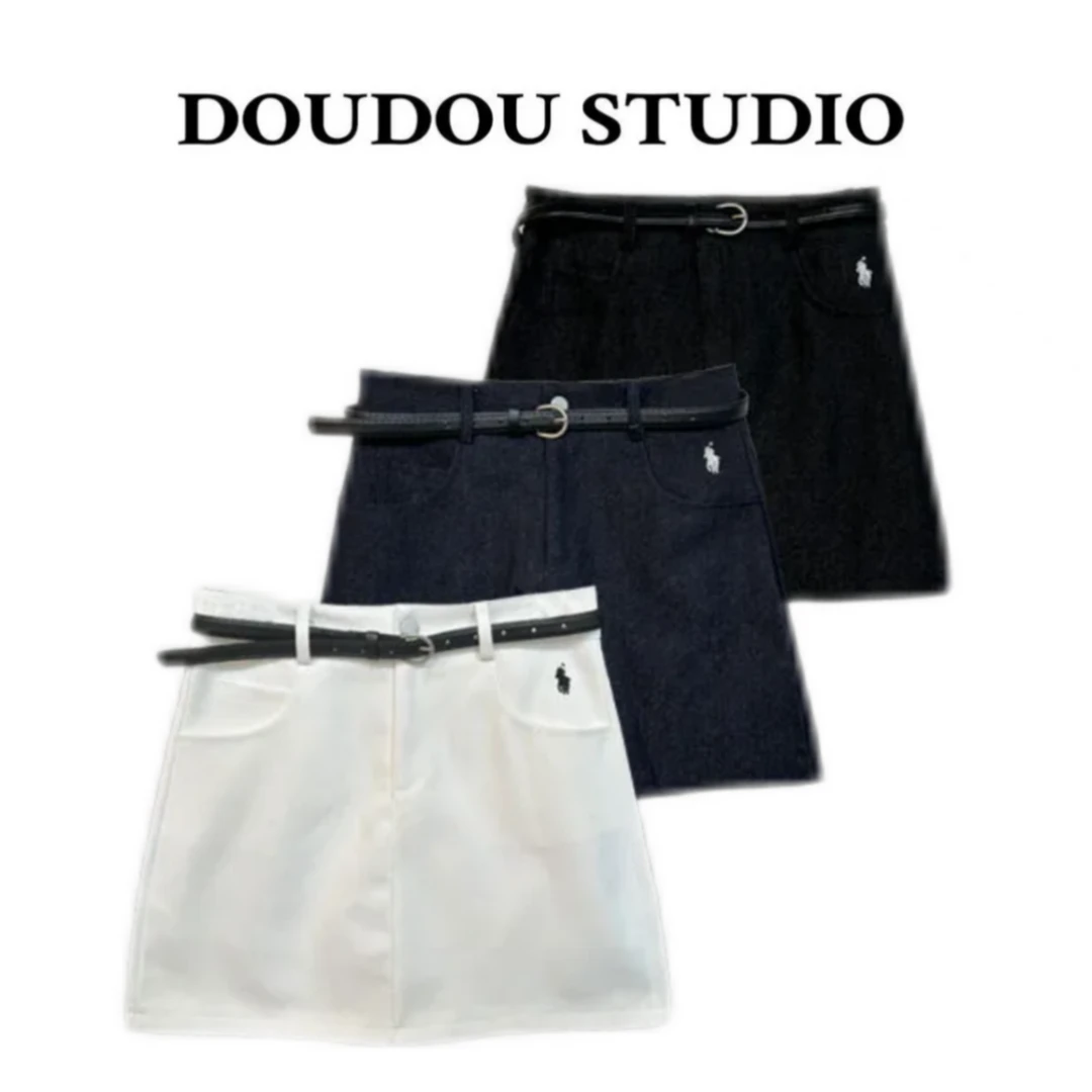 【兜兜】小战士短裙 春夏新款小刺绣半身牛仔短裙 井9958