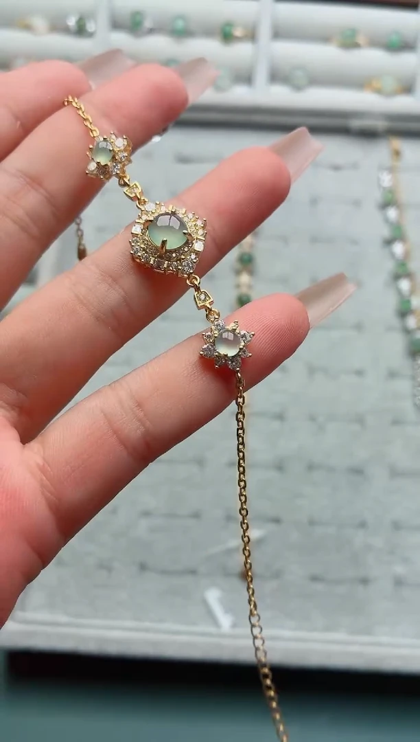 吊坠(不含链)银S925镶嵌翡翠.