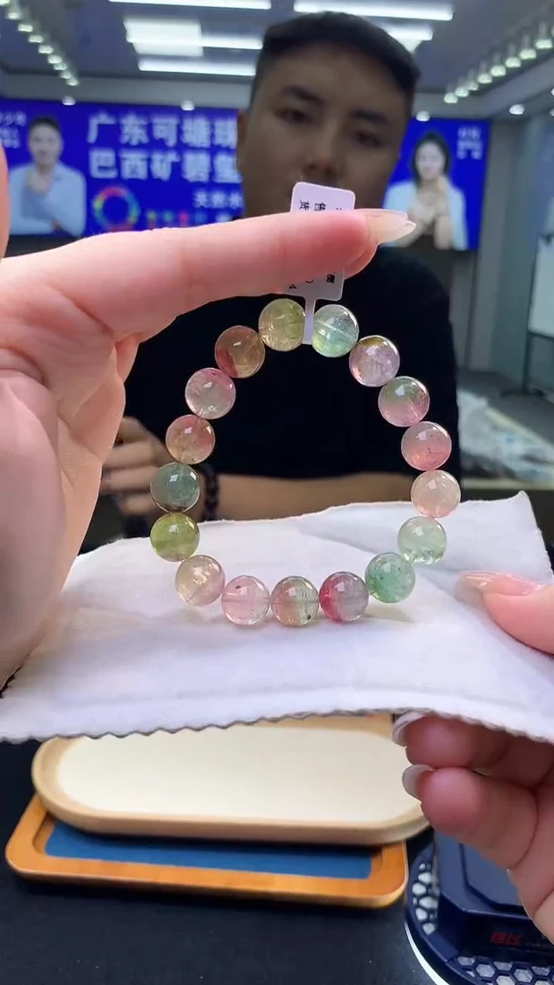 未镶嵌手链碧玺人鱼花仙子西瓜碧玺单圈   12xm