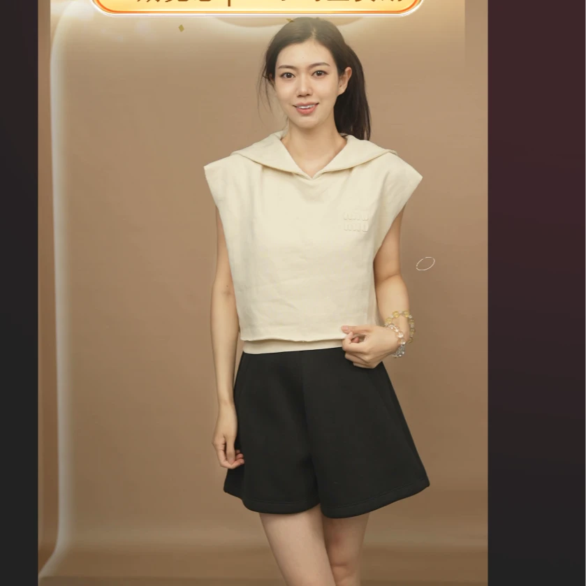 95新 MIU MIU/缪缪 针织背心白色XS码/250903ZXD2Z01