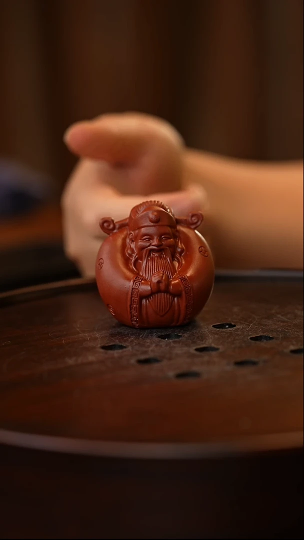 茶壶紫砂小财神茶宠