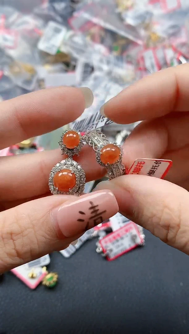 银S925镶嵌戒指翡翠天然A货缅甸翡翠