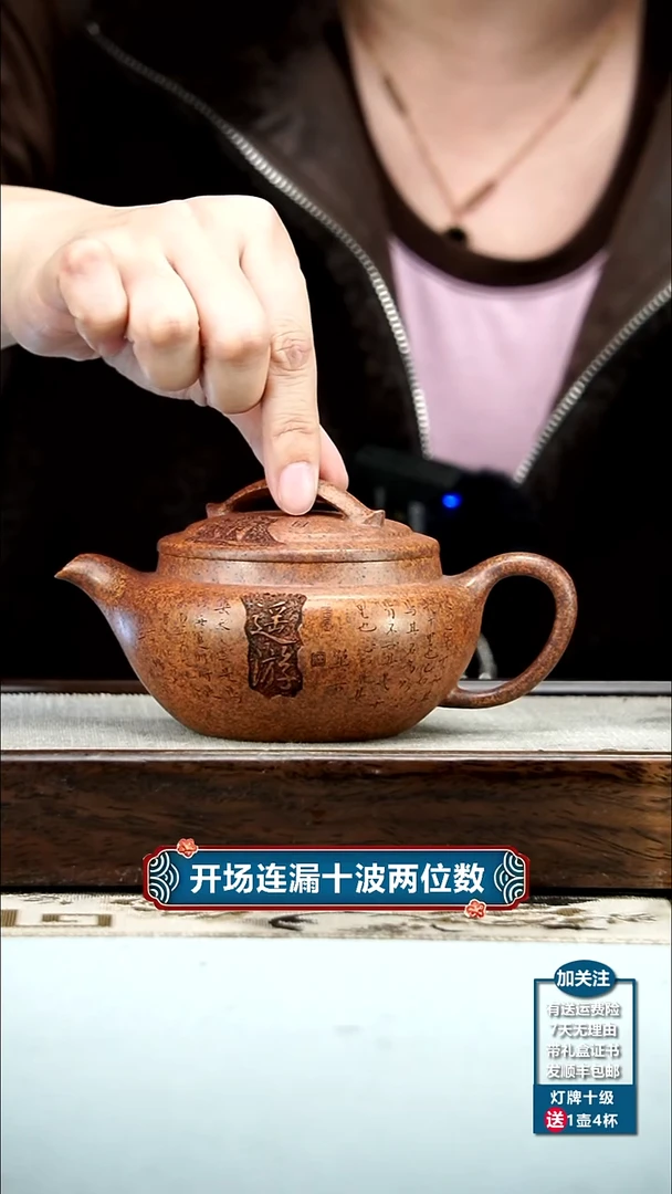 【闪购商品】紫砂茶壶顾建华柴烧天星泥逍遥游云桥仿古270CC