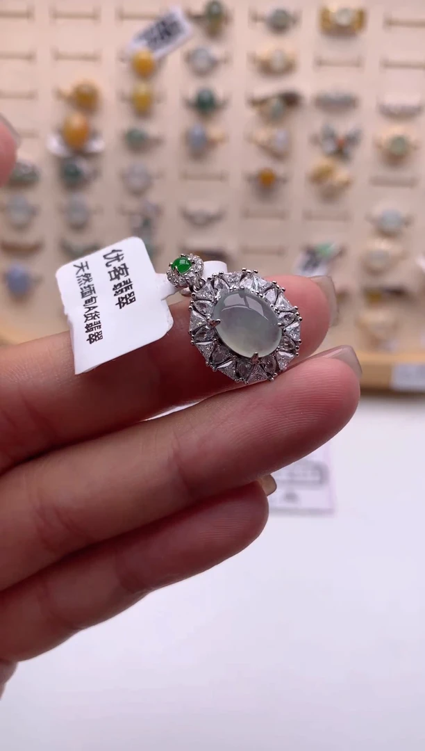 翡翠银S925镶嵌吊坠(不含链)157