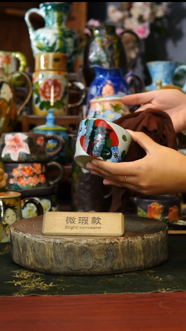 陶瓷5微瑕景德镇手工手绘釉下彩陶瓷